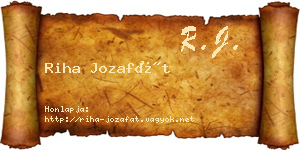 Riha Jozafát névjegykártya